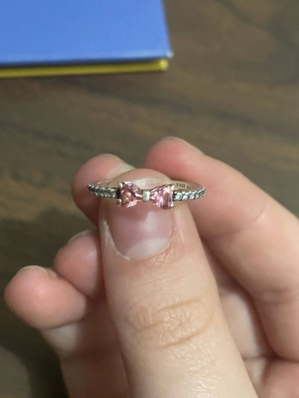 Sparkling Pink Bow Ring Pandora Sterling Silver Size 5